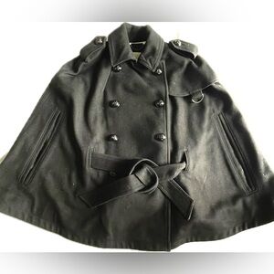 Banana Republic Italian Fabric Black Wool Cape